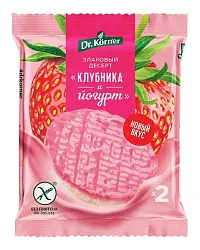 Десерт злаковый ДР.КЕРНЕР рисовый клубничный с йогуртом 34г