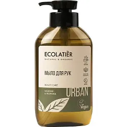 Жидкое мыло ЭКОЛАТЬЕ базилик и жожоба с дозатором 400мл