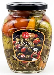 Ассорти ЛОЗАТО из корнишонов и черри ст/б 500мл