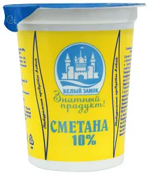 Сметана БЕЛЫЙ ЗАМОК бзмж 10% стакан 350г