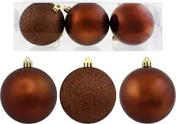 Набор елочных шаров ТАМ-ТАМ кофейный Д8см 3шт арт.SYQA-0124048-8-4