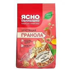 Гранола ЯСНО СОЛНЫШКО с клубникой, персиком и миндалем м/у 250г
