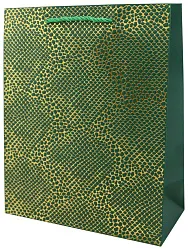 Пакет подарочный ТАМ-ТАМ Змеиная кожа зеленый 26*12*32см арт.EB07M-2