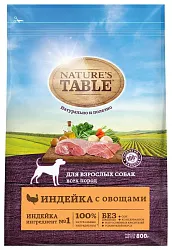 Корм для собак НАТУРЕС ТАБЛЕ индейка с овощами для всех пород 800г