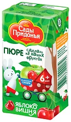 Пюре САДЫ ПРИДОНЬЯ яблоко вишня т/пак 125г