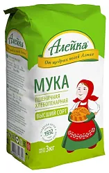 Мука АЛЕЙКА пшеничная в/с м/у 3кг