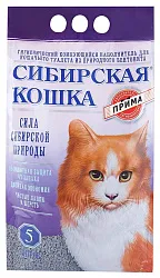Наполнитель для туалета СИБИРСКАЯ КОШКА Прима комкующийся 5л