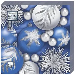 Салфетки ХОУМ КОЛЛЕКШН Новогодние игрушки 33*33см 3сл 20шт