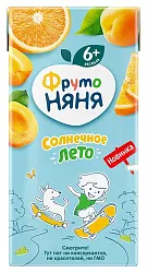Нектар ФРУТОНЯНЯ яблоко абрикос апельсин 0.2л