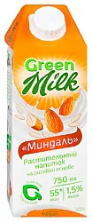 Напиток рисовый ГРИН МИЛК миндаль 0% 750мл