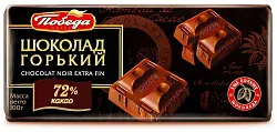 Шоколад ПОБЕДА ВКУСА горький 72% какао 100г