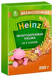 Каша ХАЙНЦ многозерновая 5 злаков безмолочная бзмж карт/уп 200г