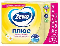 Туалетная бумага ЗЕВА Плюс Ромашка 2сл 12рул