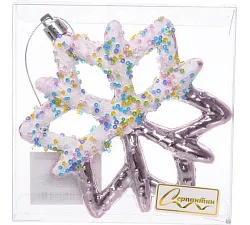 Елочная игрушка СЕРПАНТИН Зимняя снежинка розовый