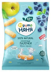 Кукурузные палочки ФРУТОНЯНЯ яблоко черника 20г