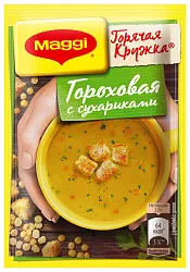 Суп МАГГИ горячая кружка Гороховый с сухариками 19г