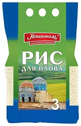 Рис НАЦИОНАЛЬ Для плова круглозерный м/у 3кг