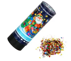 Хлопушка пружинная СНОУ БУМ С Новым Годом наполнитель фольга 10см арт.399-140