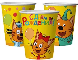 Стаканы СФЕРА Три Кота бумажные 250мл  6шт