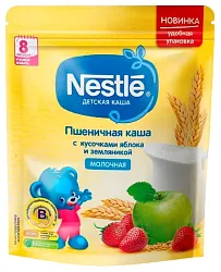 Каша НЕСТЛЕ пшеничная яблоко земляника молочная бзмж м/у 220г