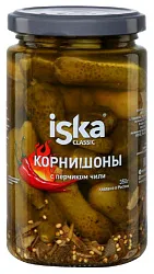 Огурцы ИСКА Корнишоны с перцем чили  ст/б 370мл