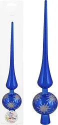 Елочная верхушка ТАМ-ТАМ Вспышки синяя 33см арт.HV3501-256-8S04