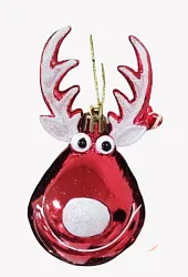 Елочное украшение СФЕРА Олень 8см 2шт арт.12-0006