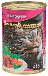Корм для кошек НОЧНОЙ ОХОТНИК Кролик в желе ж/б 415гр