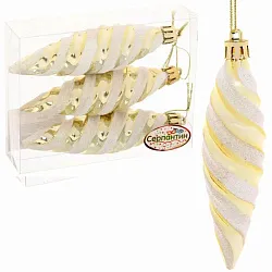 Елочная игрушка СЕРПАНТИН Сосульки снежные золото 3шт