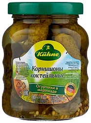 Огурцы КЮНЕ Корнишоны коктейльные сладкие ст/б 180г