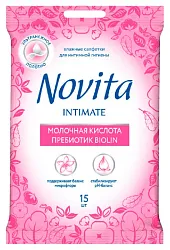 Влажные салфетки НОВИТА Интимайт с молочной кислотой 15шт