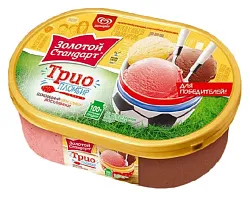 Мороженое ЗОЛОТОЙ СТАНДАРТ Трио ваниль клубника шоколад бзмж 475г
