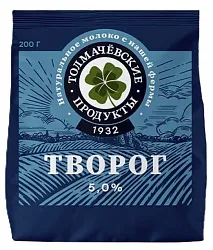 Творог ТОЛМАЧЕВСКИЕ ПРОДУКТЫ бзмж 5% 200г