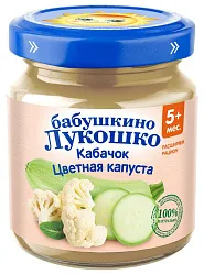 Пюре БАБУШКИНО ЛУКОШКО кабачок цветная капуста ст/б 100г