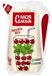 Напиток МОЯ СЕМЬЯ яблоко черноплодная рябина вишня мята 0.175л