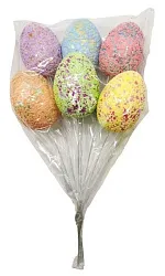 Декор пасхальный СФЕРА Яйца 7см цветные 6шт арт.3-0737