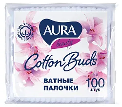 Палочки ватные АУРА пэт 100шт