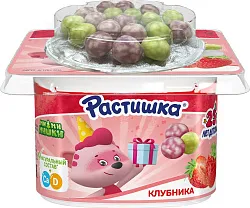 Йогурт РАСТИШКА клубника и злаковые шарики обогащенный бзмж 3% 117г
