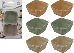 Форма силиконовая для выпечки 7*7*3.5см квадратная 6шт арт.6PC