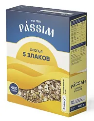 Хлопья ПАССИМ 5 злаков карт/уп 400г