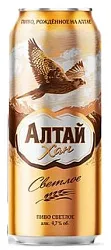 Пиво АЛТАЙ-ХАН светлое фильтрованное пастер 4.7% ж/б 0.45л