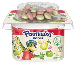 Йогурт РАСТИШКА обогащенный яблоко груша с печеньем бзмж 3% пэт 118г