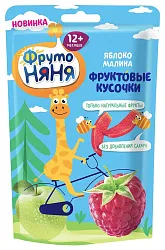 Фруктовые кусочки ФРУТОНЯНЯ яблоко малина м/у 15г
