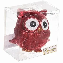 Елочная игрушка СЕРПАНТИН Мудрая сова красная