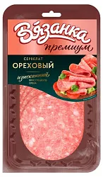 Сервелат ВЯЗАНКА Ореховый нарезка п/к 90г