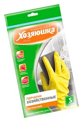 Перчатки латексные ХОЗЯЮШКА МИЛА S