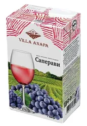 Вино ВИЛЛА АНАПА Саперави красное п/сл 9-11% т/пак 1л