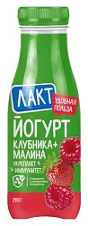 Йогурт ЛАКТ клубника малина бзмж 2.5% 290г