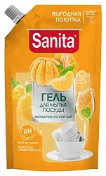 Средство для мытья посуды САНИТА Мандарин и белый чай д/пак гель 900г