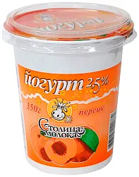 Йогурт СТОЛИЦА МОЛОКА персик бзмж 2.5% 350г